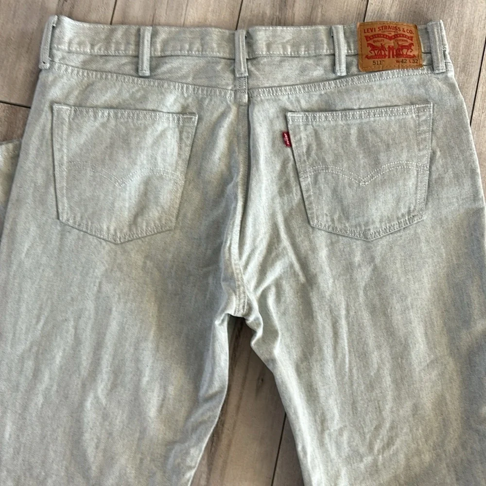 Levi's 511 mens light gray wash 2015 made jeans size 42x32